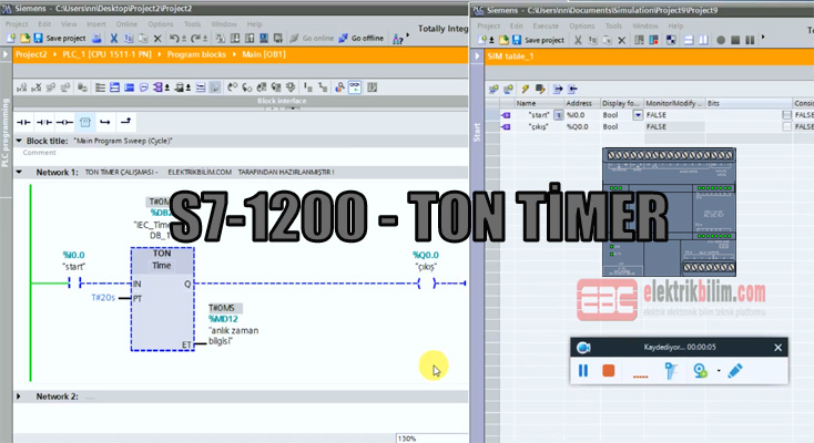S7 1200 Komut İncelemeleri - TON Timer Görsel Eğitim