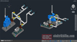 3D Pompa Motoru Düzeneği Autocad Çizimi
