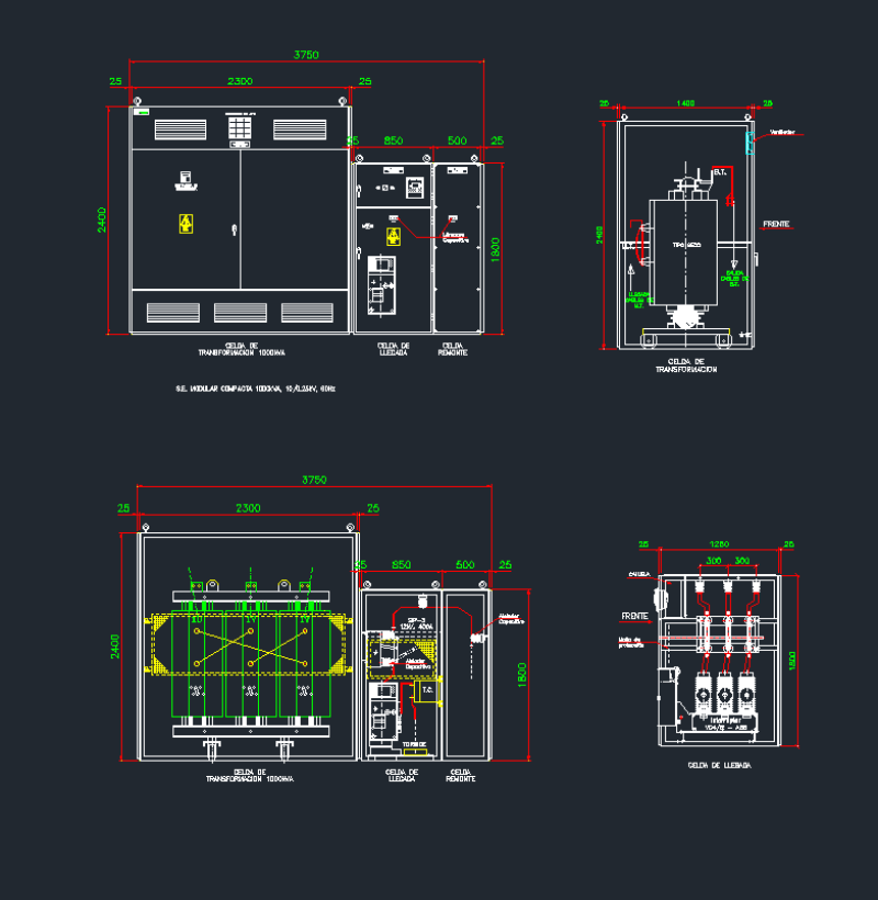 1000 kVA Trafo Detay Çizimi