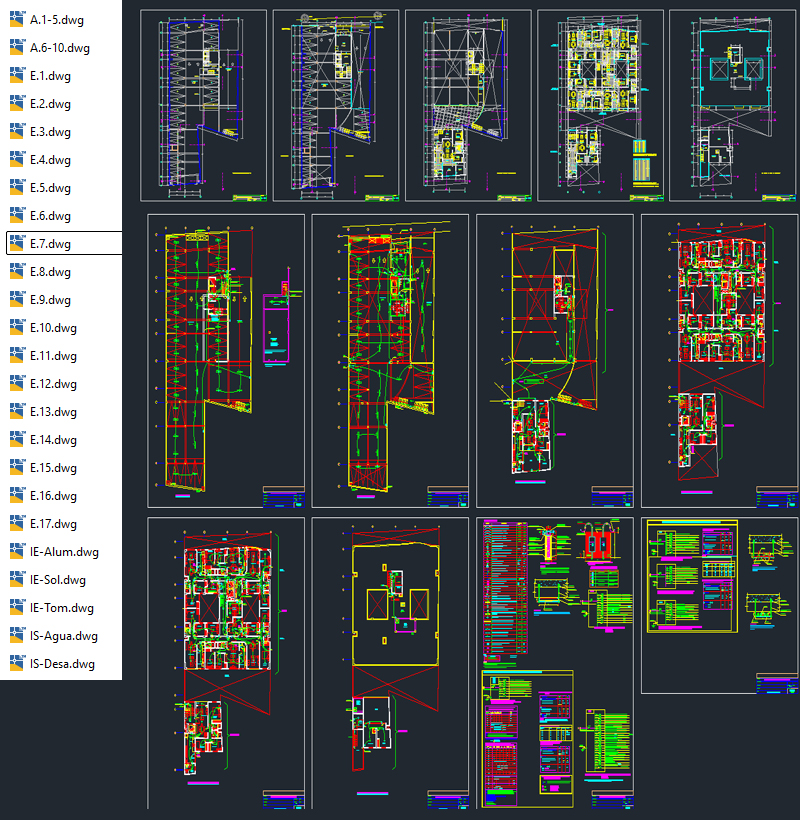 8 Katlı Bina AutoCAD Projesi Tam Set