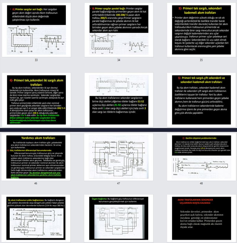 Akım ve Gerilim Trafoları (EKAT Sınavı Kaynak)