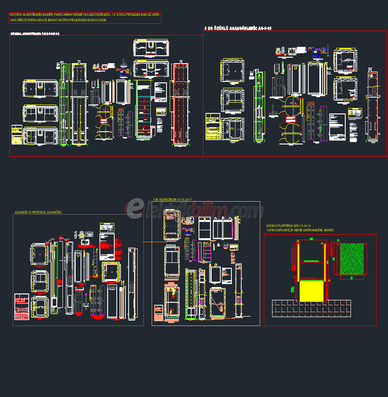 Asansör Çeşitleri Detay Çizim Projeleri