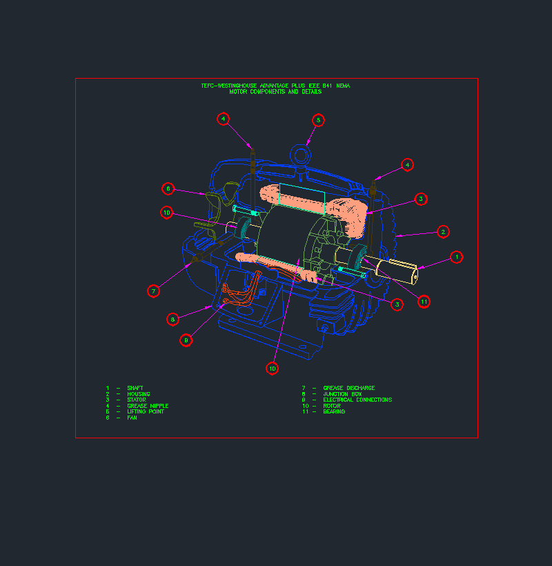 Asenkron Motor Kesit Görüntüsü Çizimi