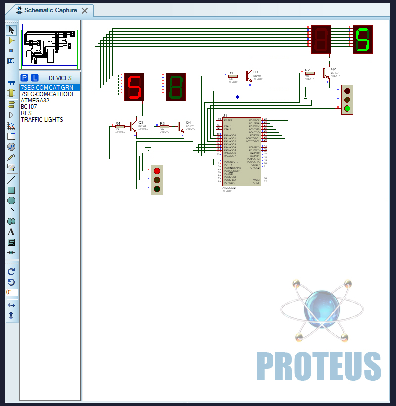 Atmega32 2 Merkez Trafik Işık Kontrol