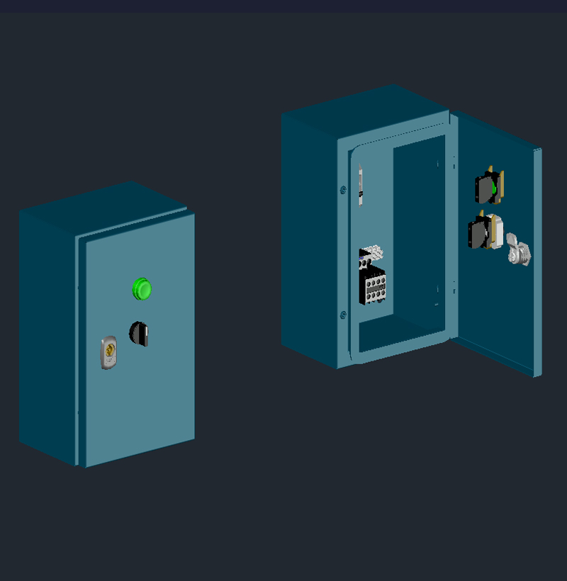 AutoCAD 3D Elektrik Panosu Çizimi