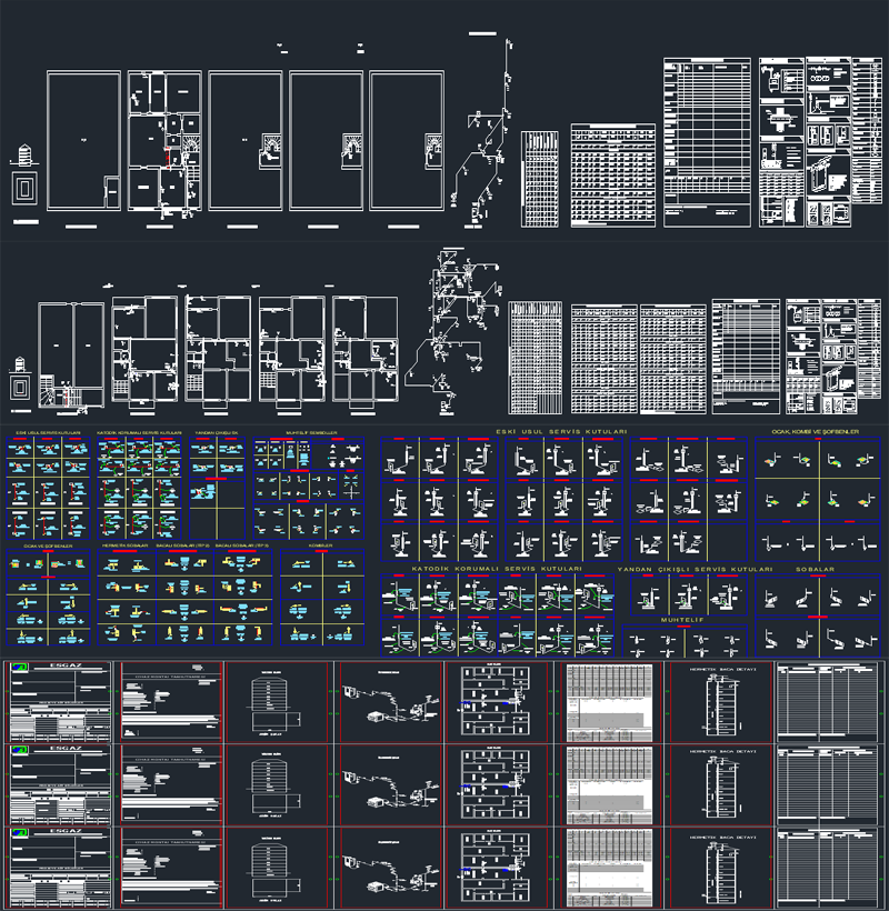 Autocad ile Hazırlanmış Doğalgaz Proje Çizimleri