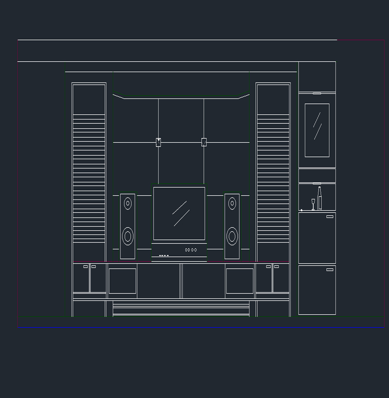 AutoCAD ile TV Ünite Çizim Çalışması