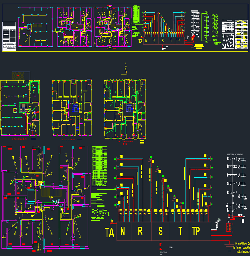 Autocad Tam Set Elektrik Projesi