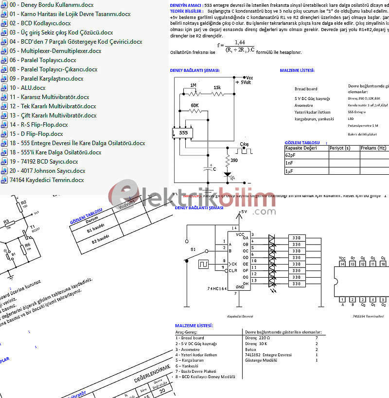 Dijital Elektronik Dersi Uygulama Temrinleri