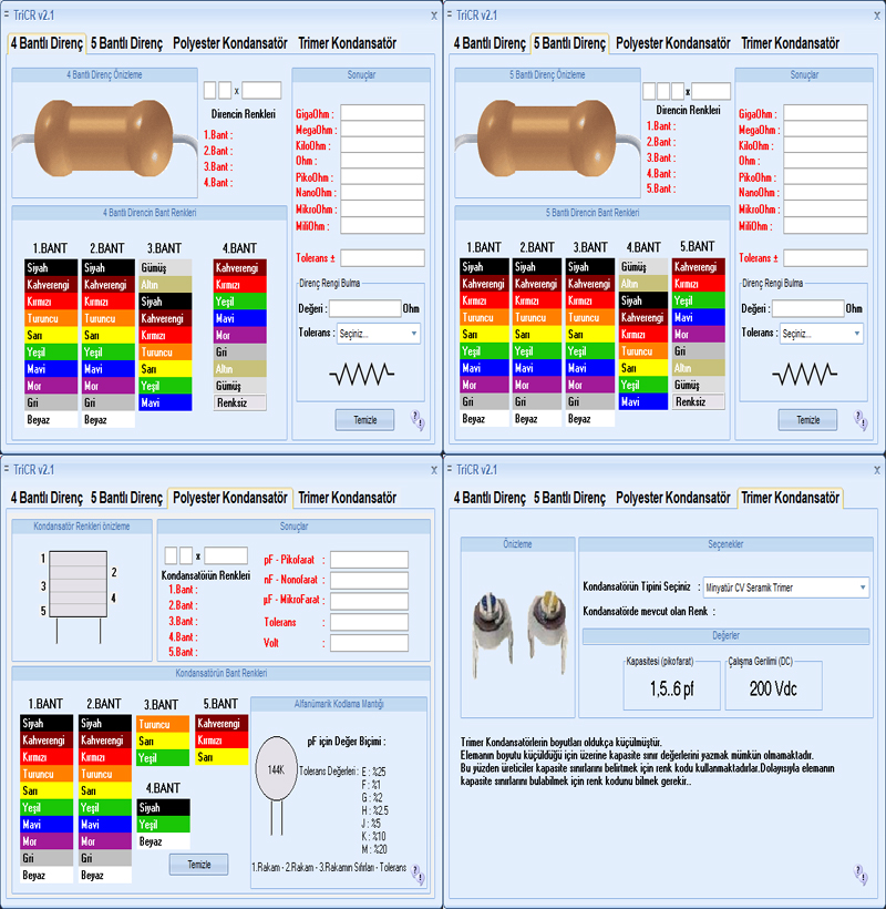 Direnç Ve Kondansatör Okuma Programı