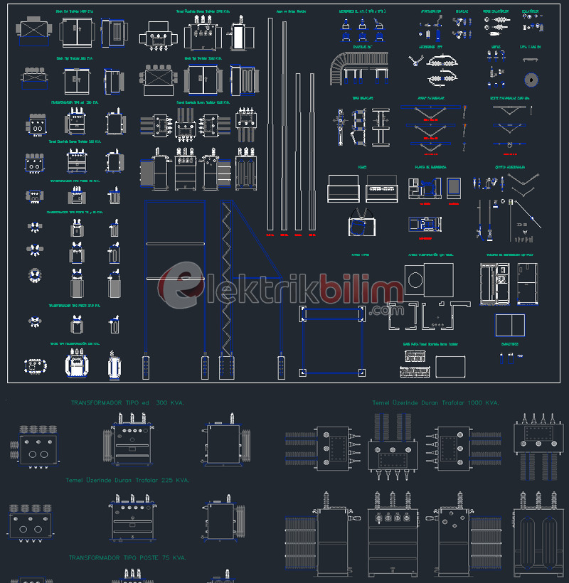 Elektrik Trafoları Detay Ayrıntı Çizimleri