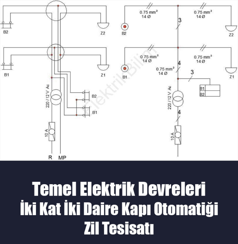 İki Kat İki Daire Kapı Otomatiği Zil Tesisatı