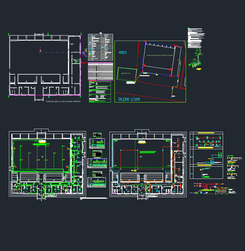 Kapalı Spor Salonu Elektrik Tesisat Projesi