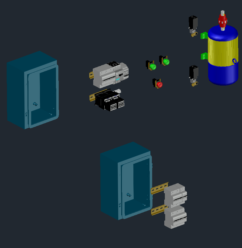 Kumanda Pano Malzemeleri 3D Çizimi