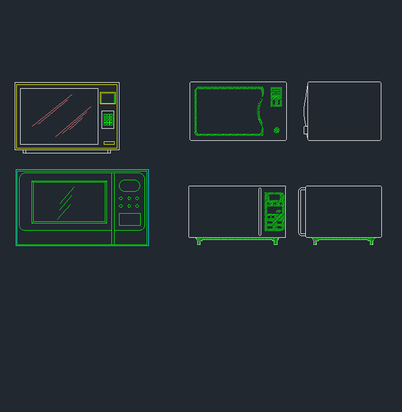 Mikrodalga Fırın AutoCAD Çizimleri
