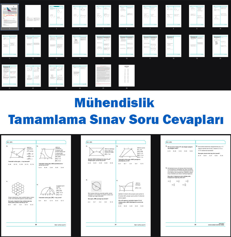 Mühendislik Tamamlama Sınav Soruları