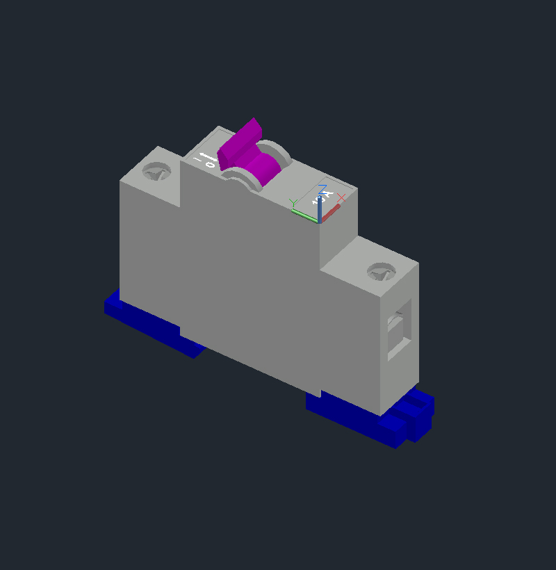 Otomatik Sigorta 3D AutoCAD Çizim