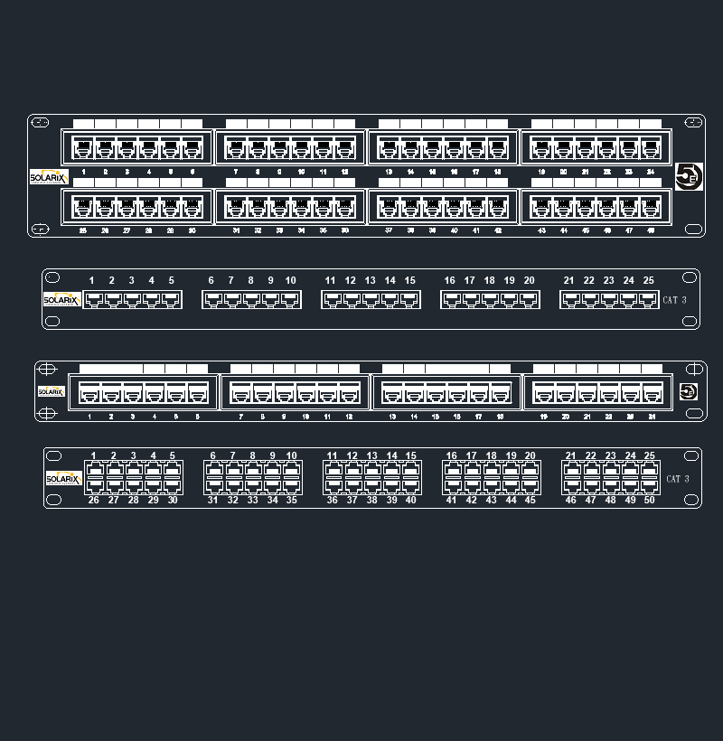 Patch Panel AutoCAD Çizimleri