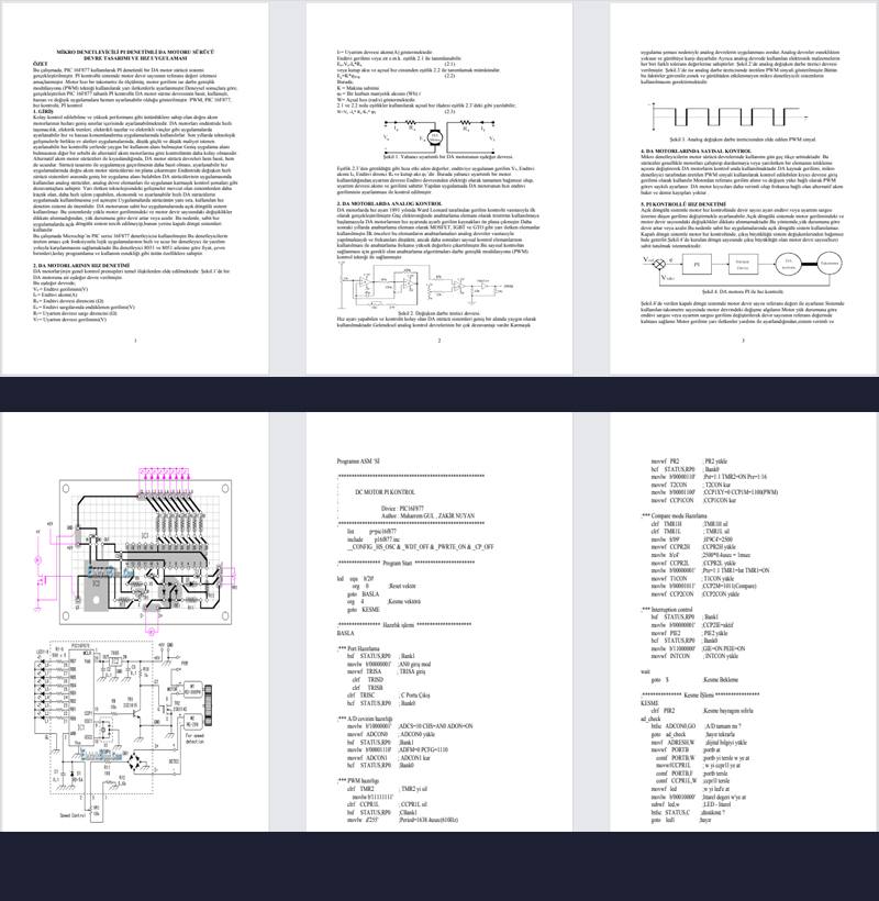 Pic 16F877 DC Motor Kontrol Devresi Çalışma Notları