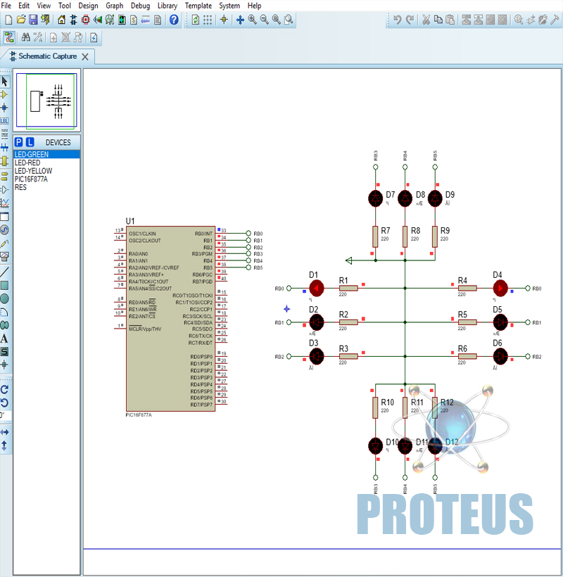 PIC Trafik Işıkları Uygulama Devresi