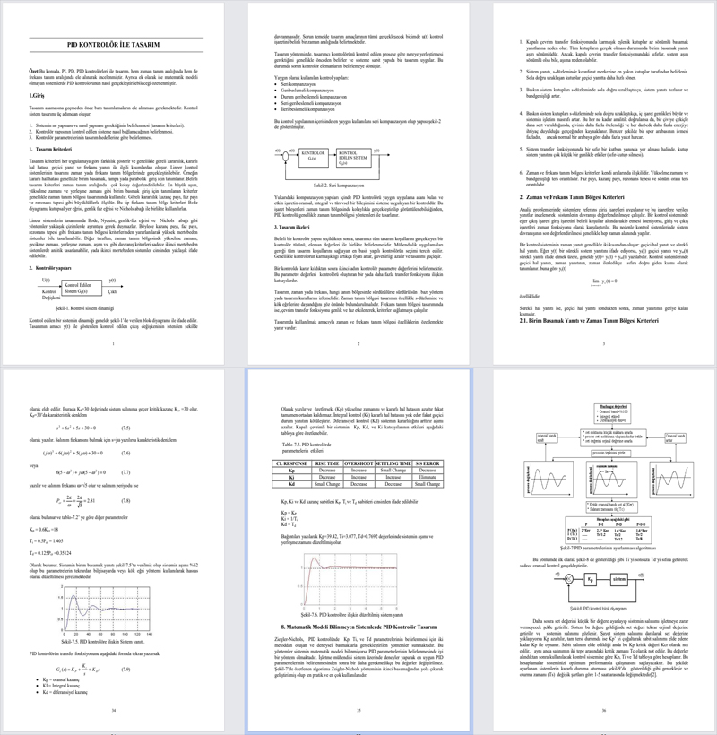 PID Kontrolör ile Tasarım Notları