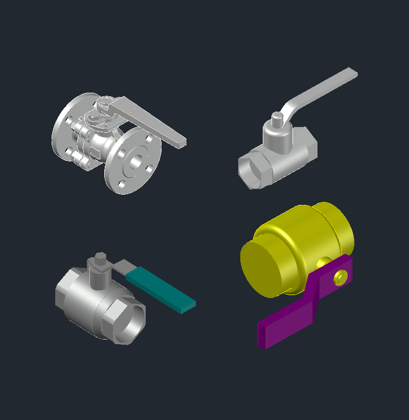 Pnömatik Valfler 3D AutoCAD Çizim