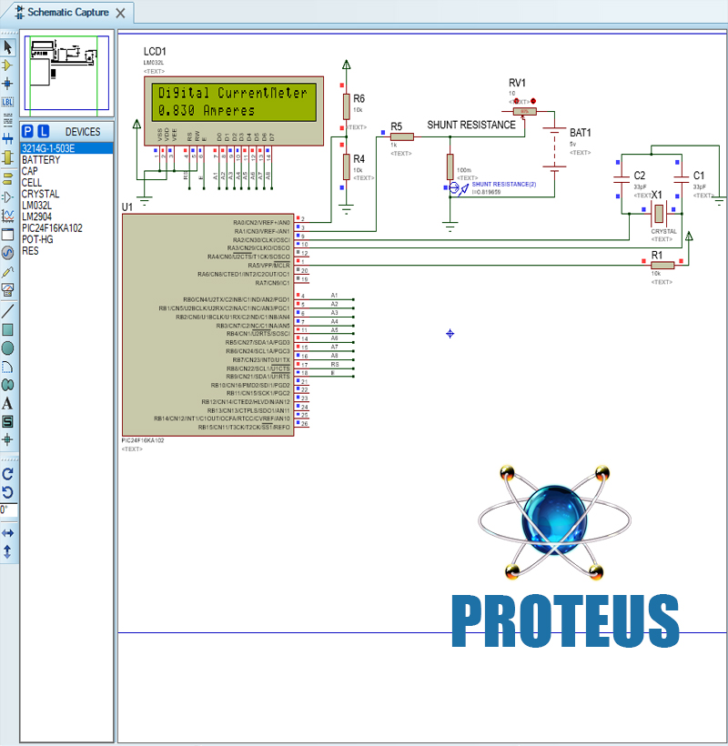 Proteus 8 ile Ampermetre Uygulaması