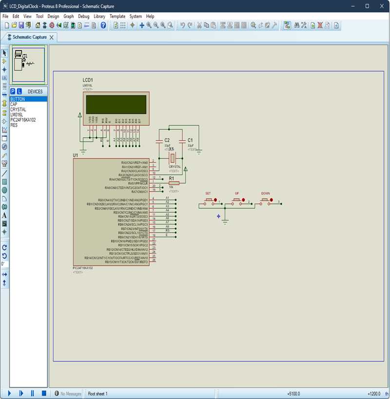 Proteus 8 ile Ayarlanabilir LCD Dijital Saat