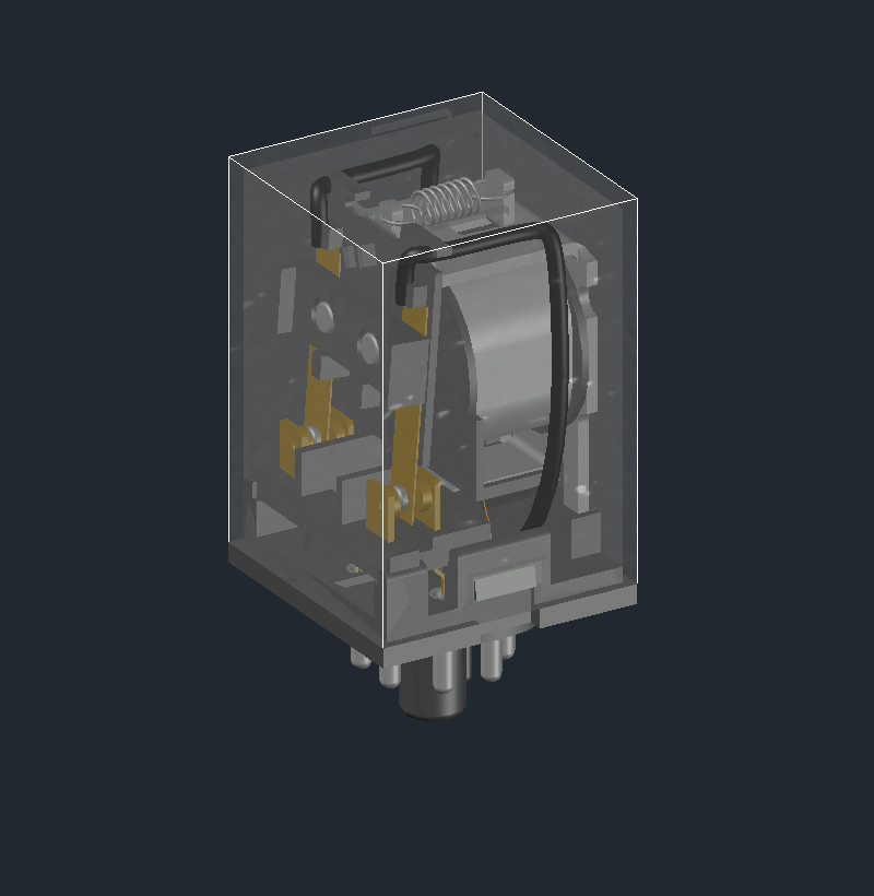 Röle 3D AutoCAD Çizim