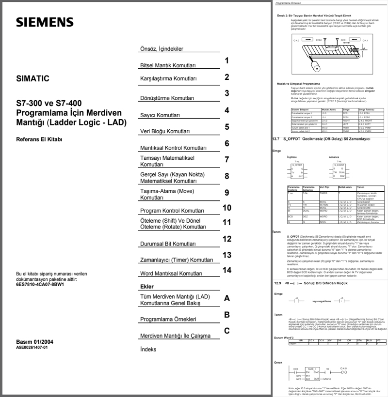 S7 300 ve S7 400 Programlama İçin Merdiven Program Mantığı