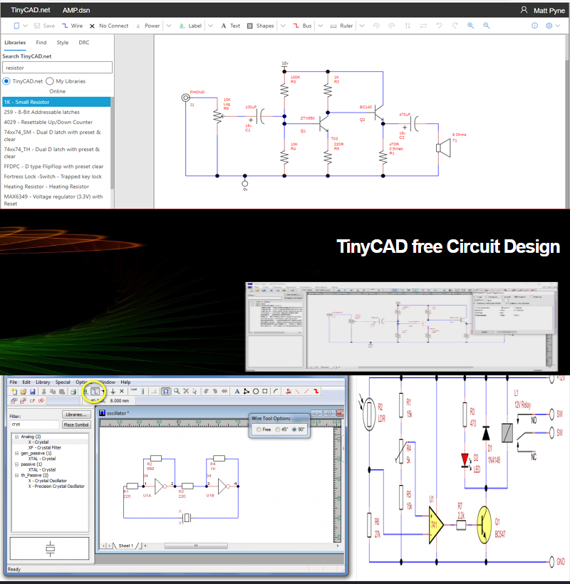 TinyCAD Elektronik Devre Çizim Tasarım Programı