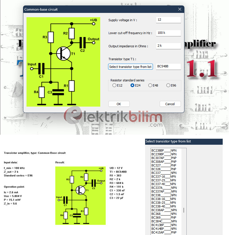 Transistörlü Yükselteç Tasarım Programı