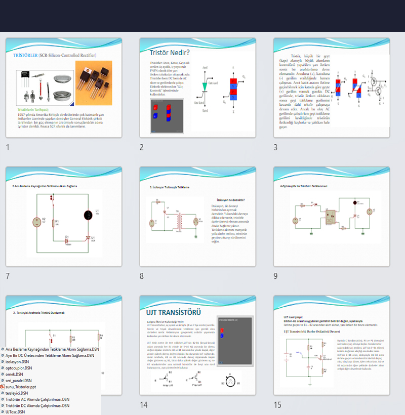 Tristör Hakkında Sunu ve Proteus Devreleri
