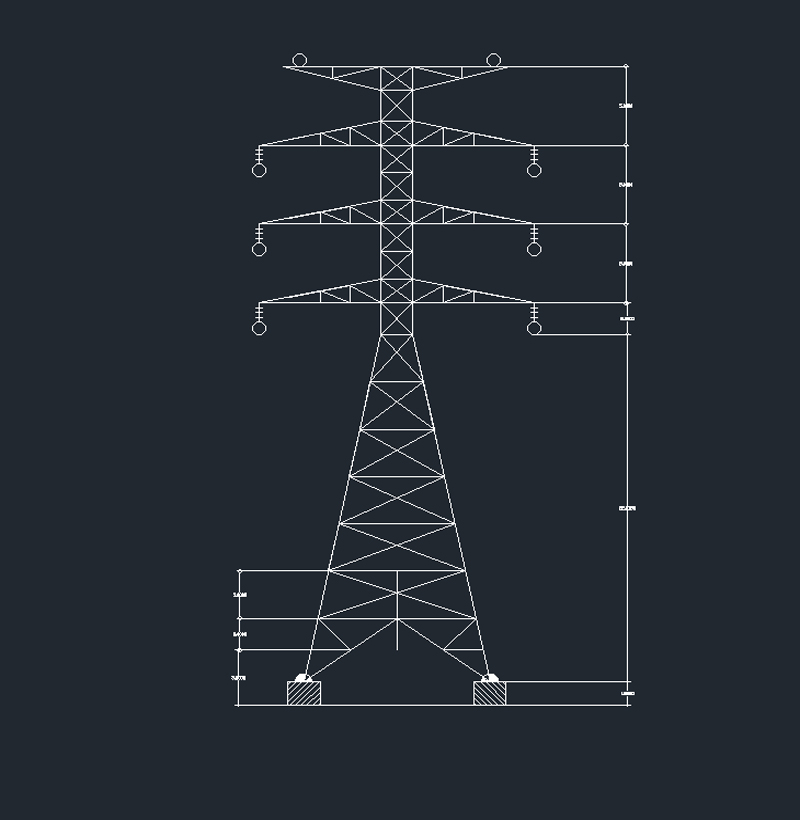 Yüksek Gerilim Direği AutoCAD Çizimi